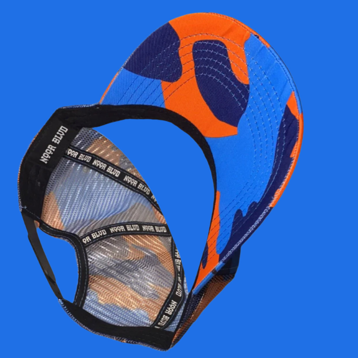 Blue and Orange Camo Trucker Hat