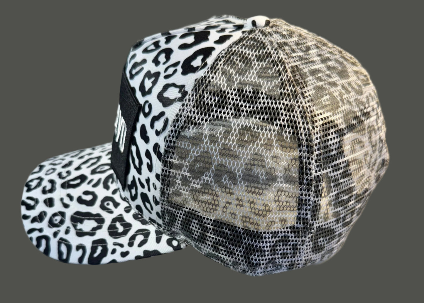 Leopard Trucker Hat (White/Black)