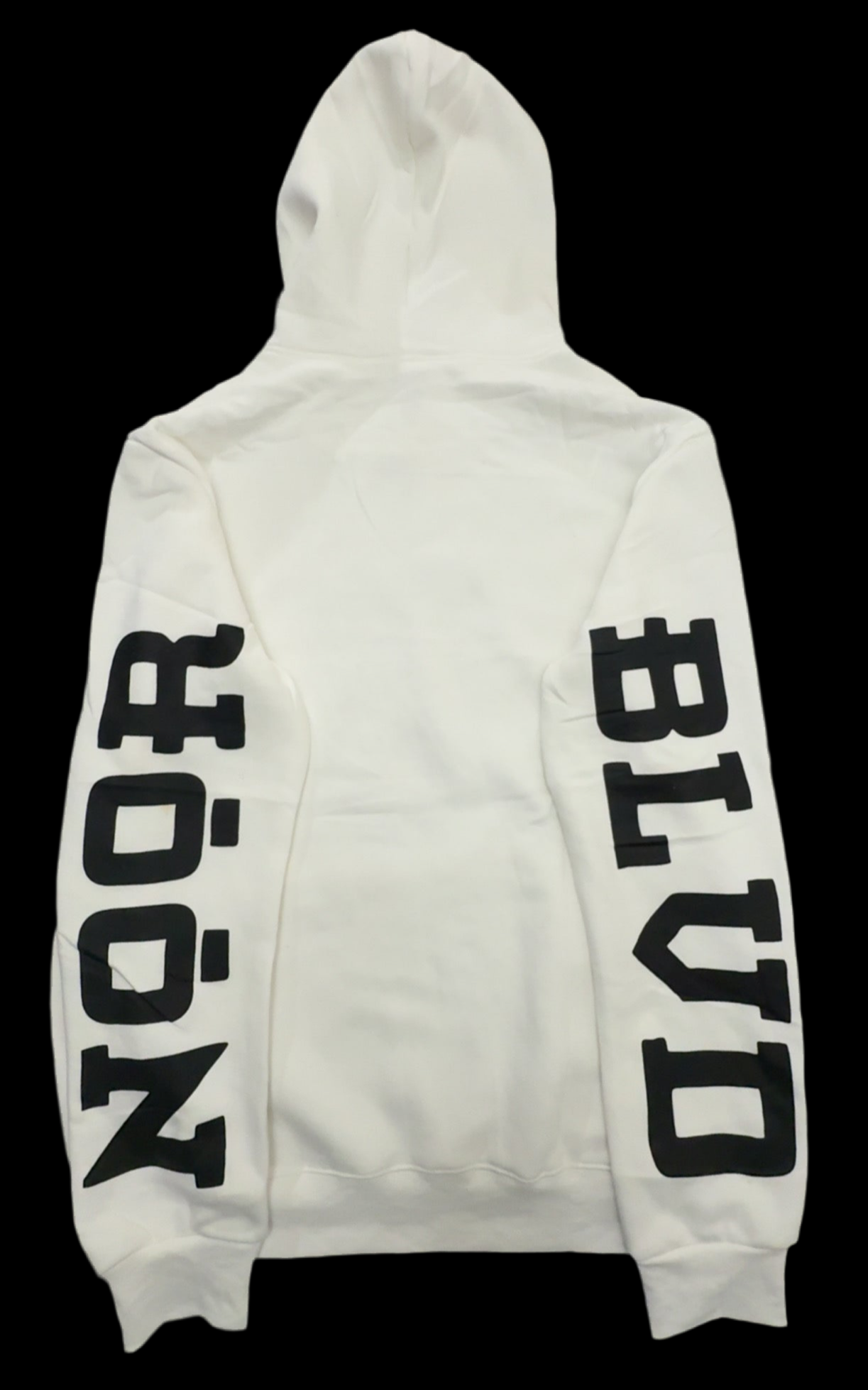 White hoodie w/ black logo