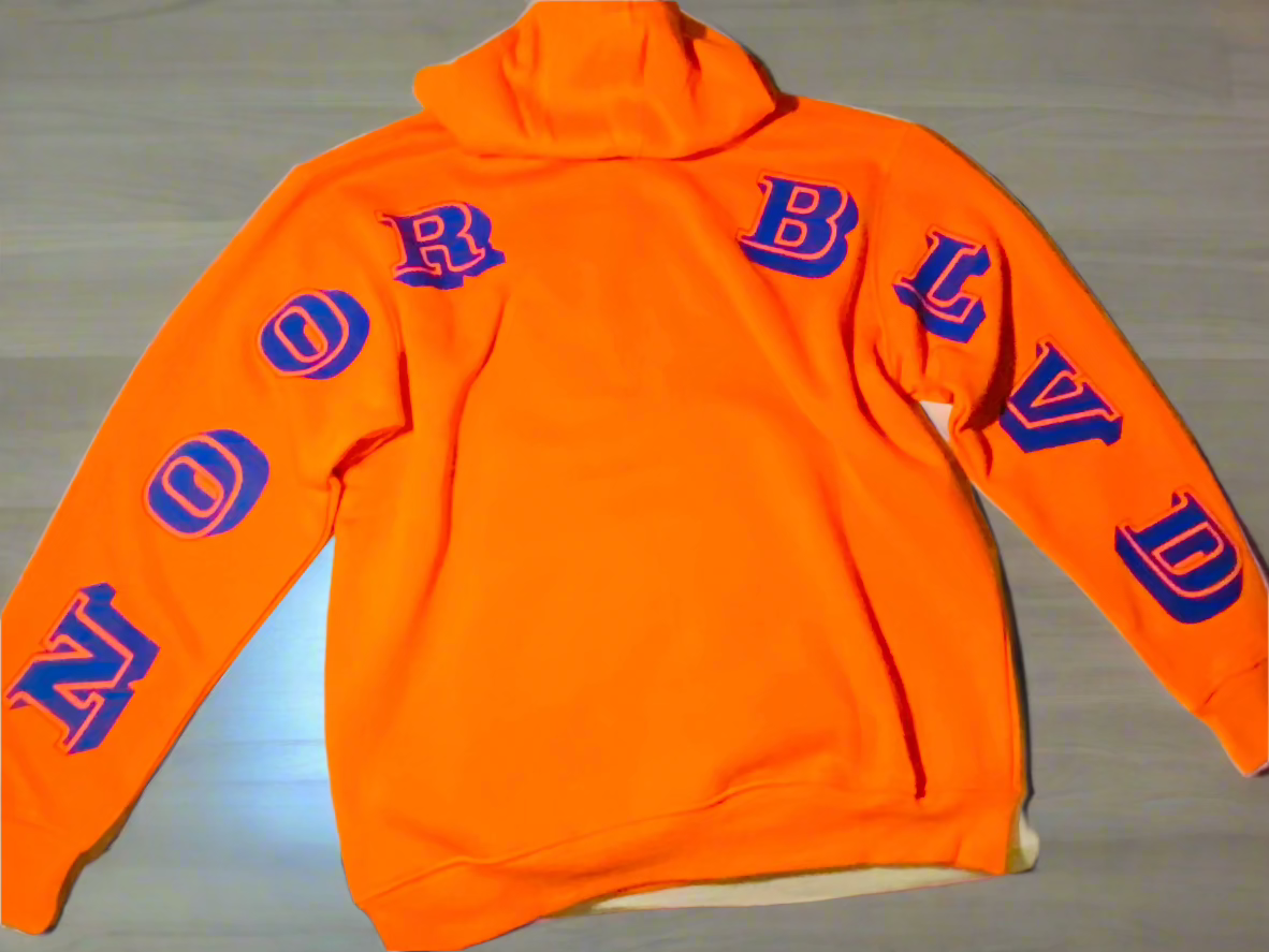 Orange and Blue Pullover Hoodie