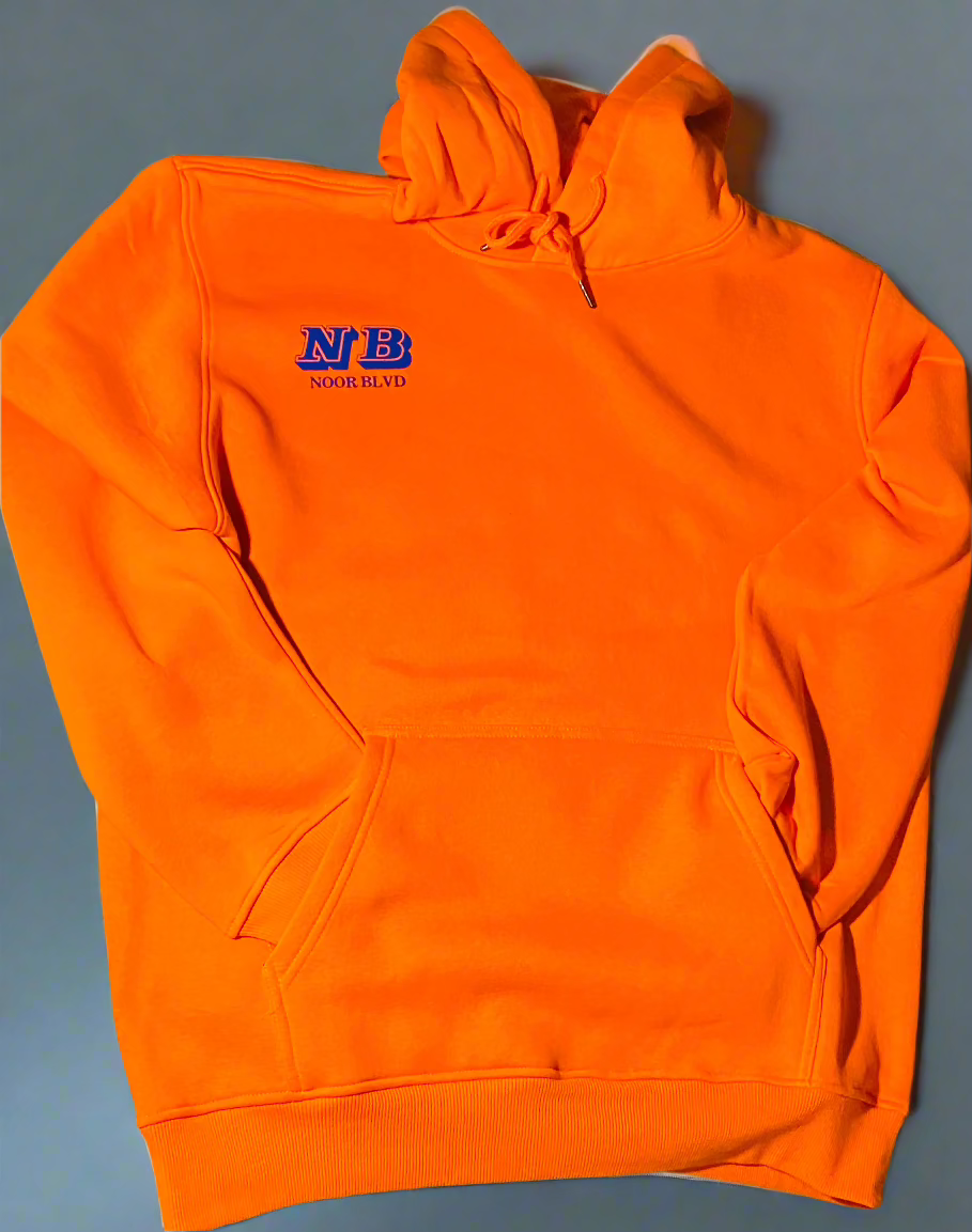 Orange and Blue Pullover Hoodie