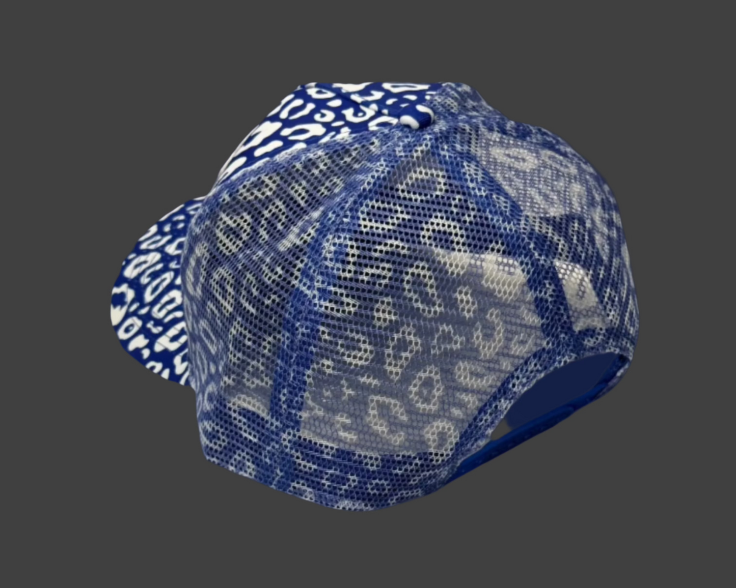 Leopard Trucker Hat (Blue/White)
