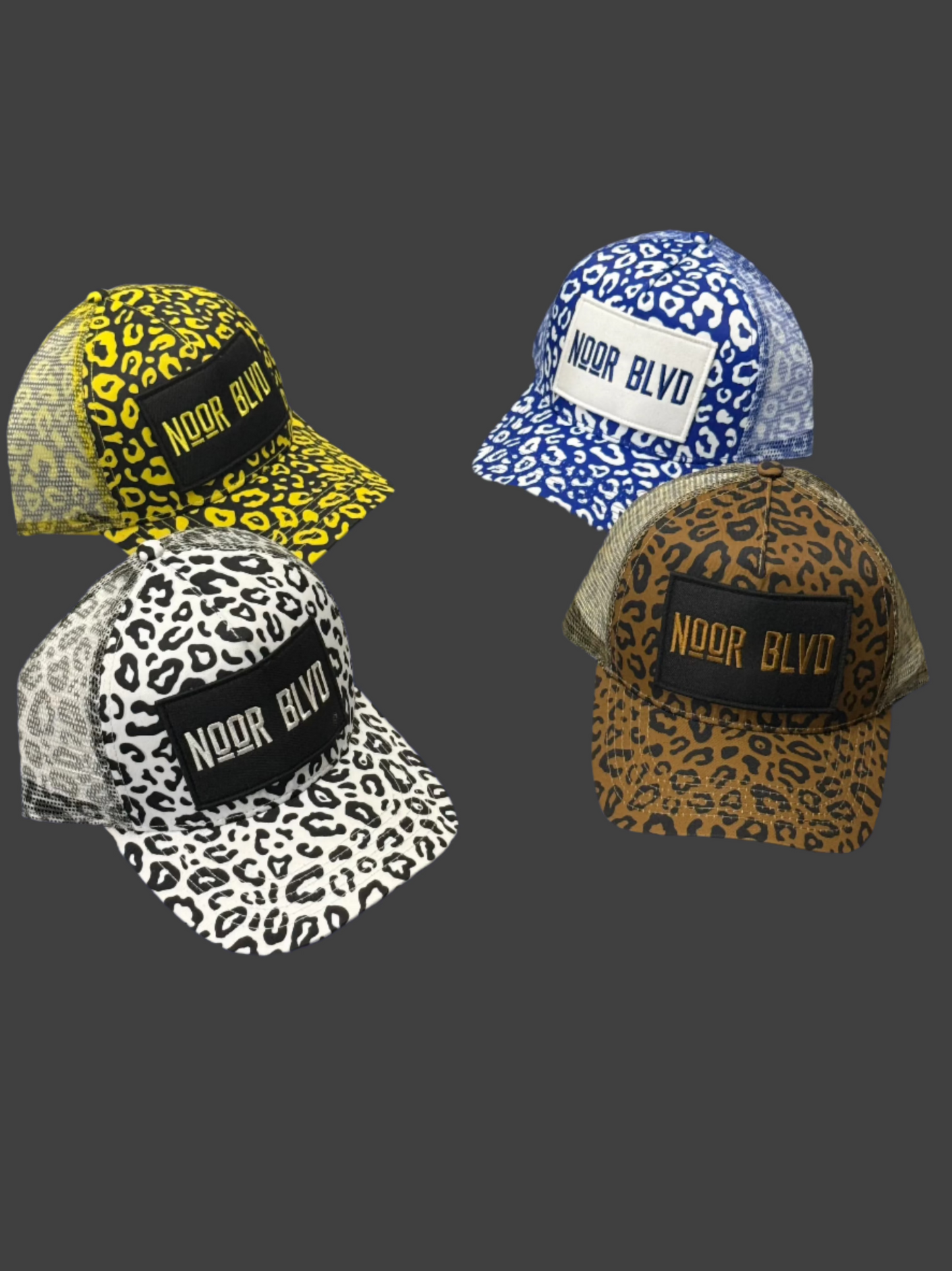Leopard Trucker Hat (Blue/White)
