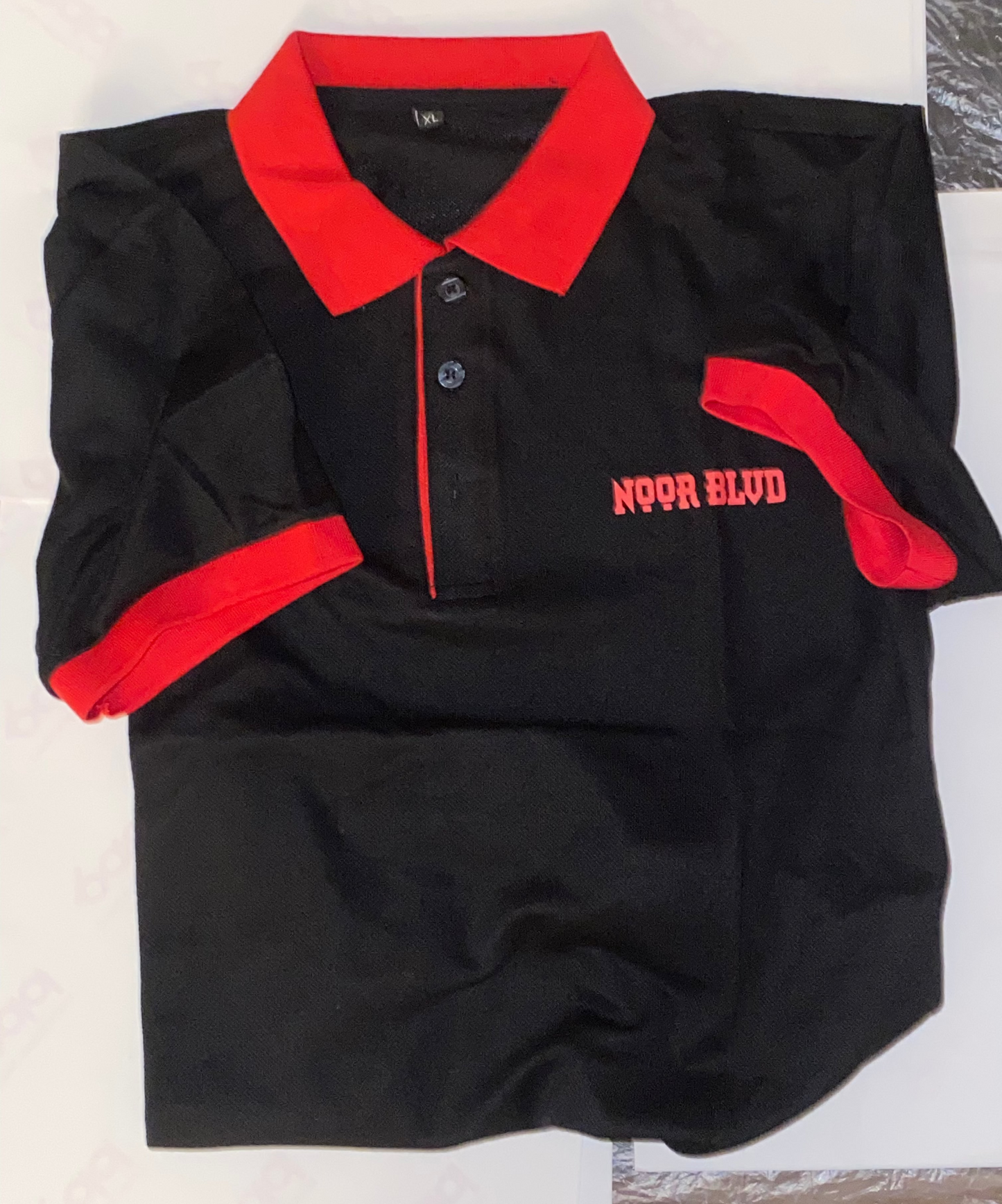 Black, Red Polo style shirt