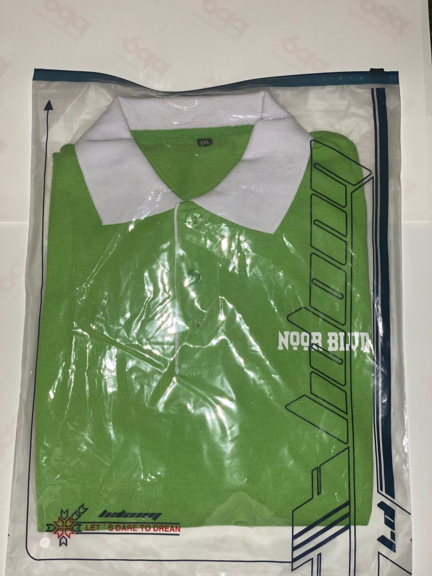 Light Green, White Polo style shirt