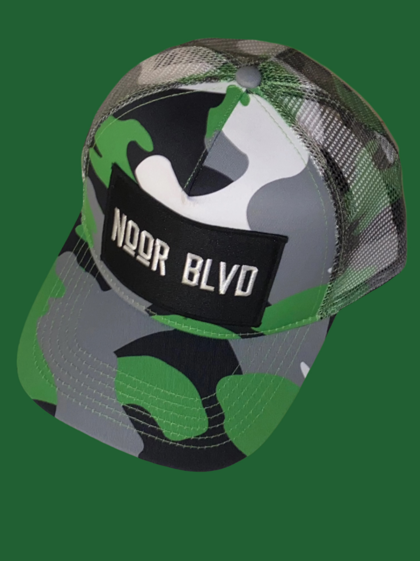 Blue and Orange Camo Trucker Hat