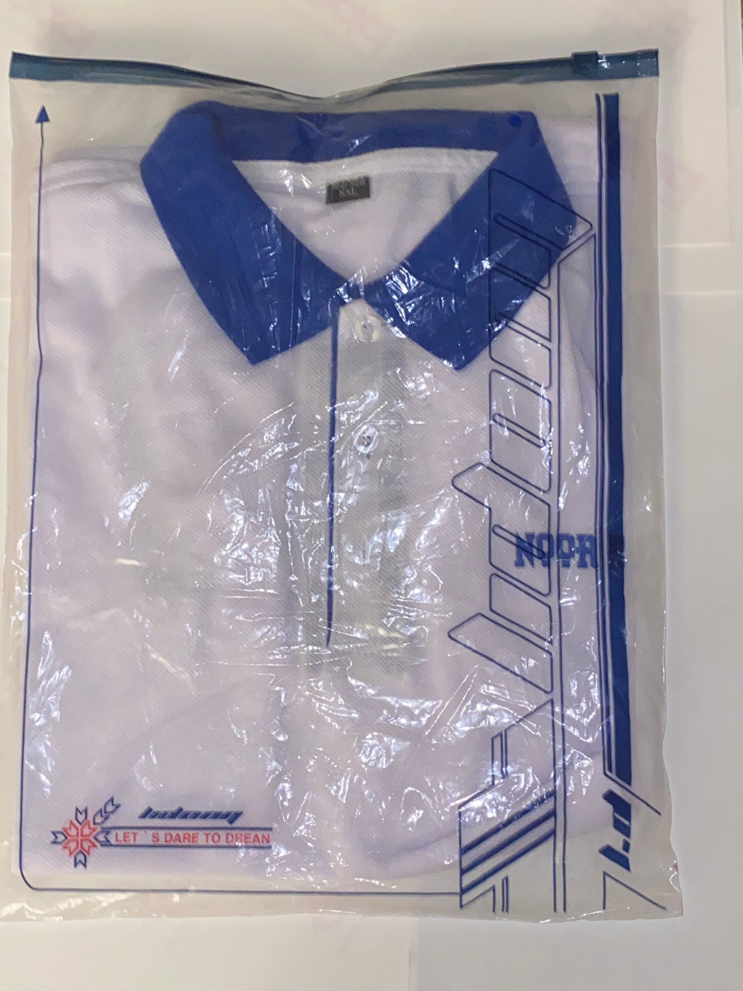 White, Royal Blue Polo Style Shirt