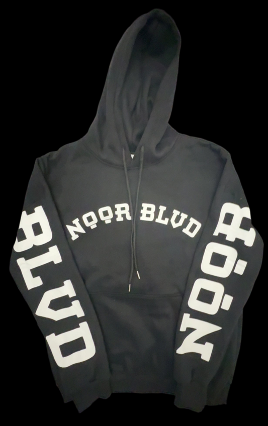 Black hoodie w/white logo