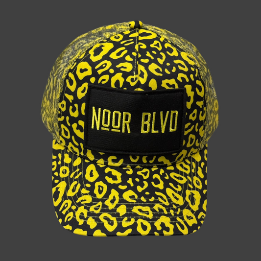 Leopard Trucker Hat (Black/yellow)