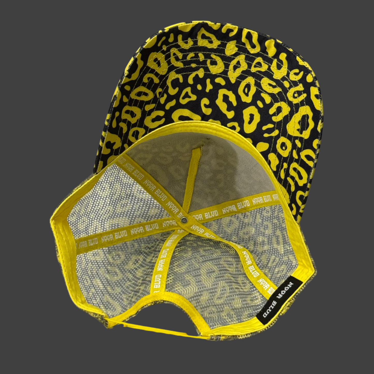 Leopard Trucker Hat (Black/yellow)